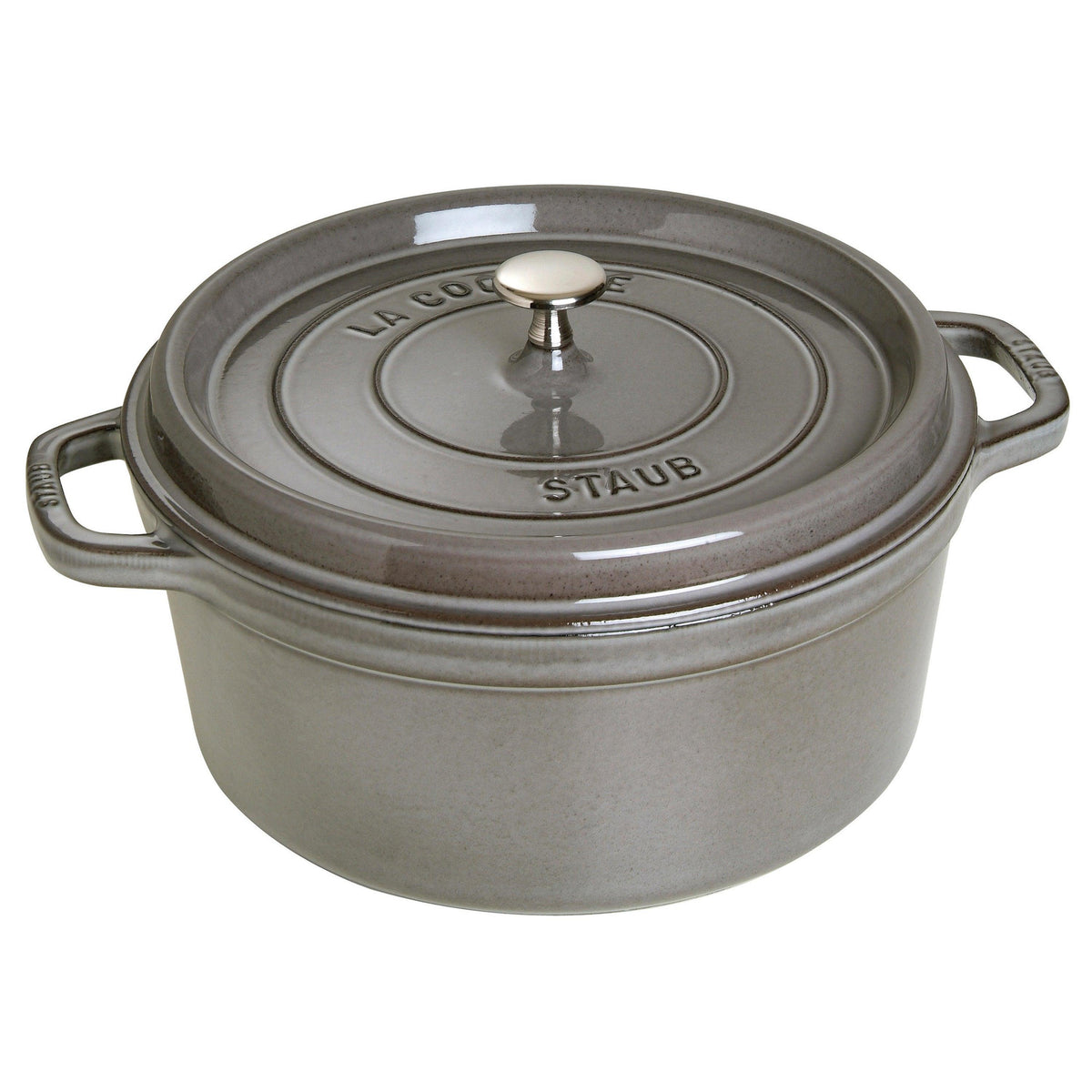 Staub 7qt Cast Iron Round Dutch Oven Graphite Gray