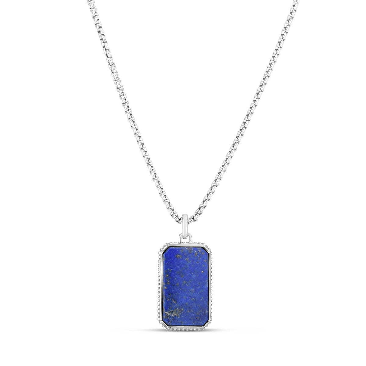 Jilco Sterling Silver and Lapis Tag Necklace