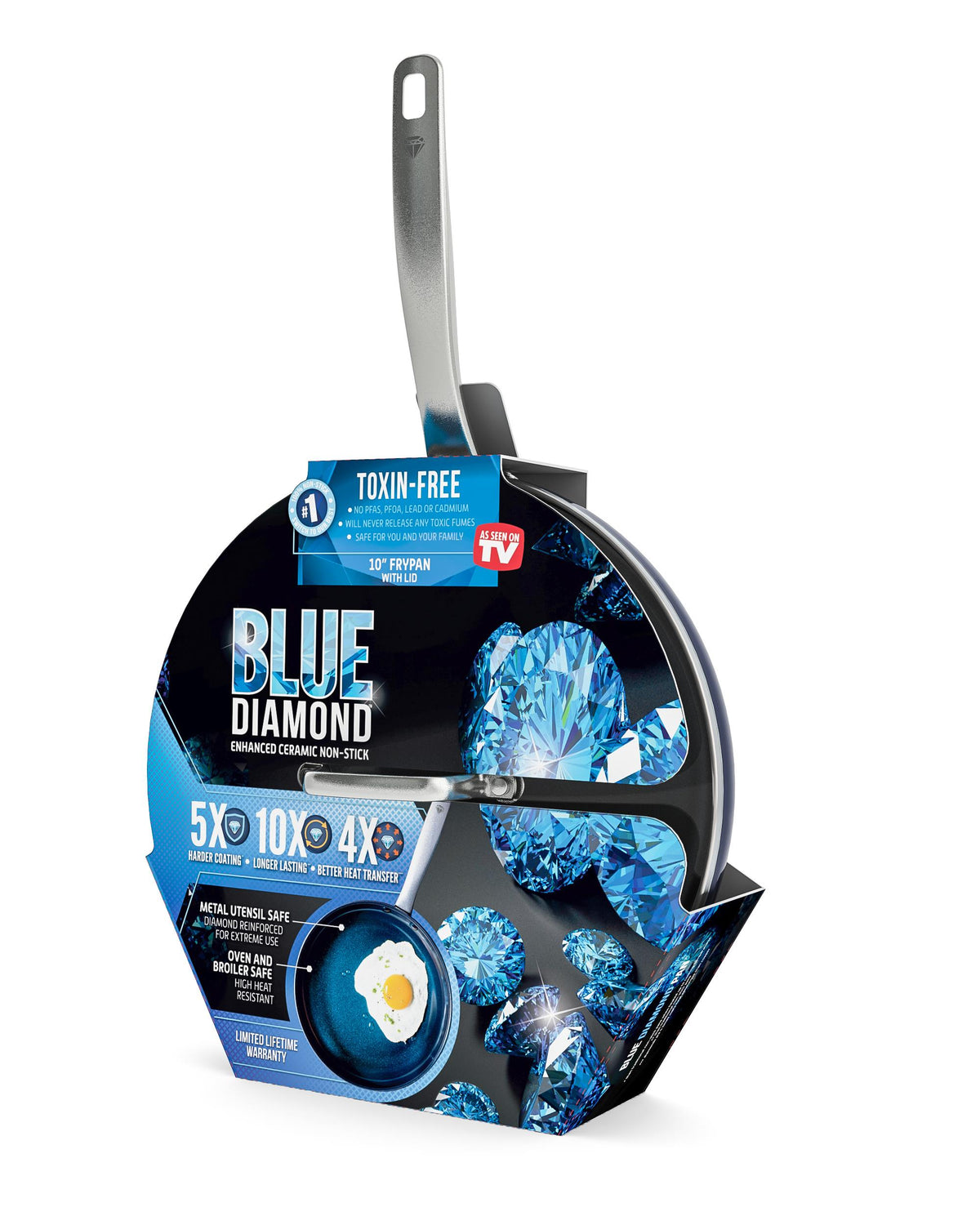 Blue Diamond Classic 12" Ceramic Nonstick Fry Pan w/ Lid