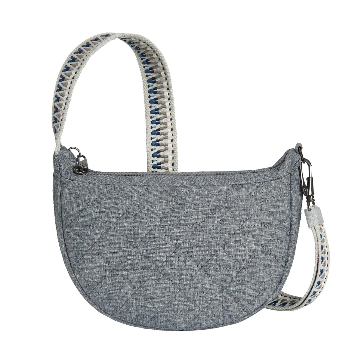 Travelon Boho Anti-Theft Crescent Crossbody Geo Gray Heather