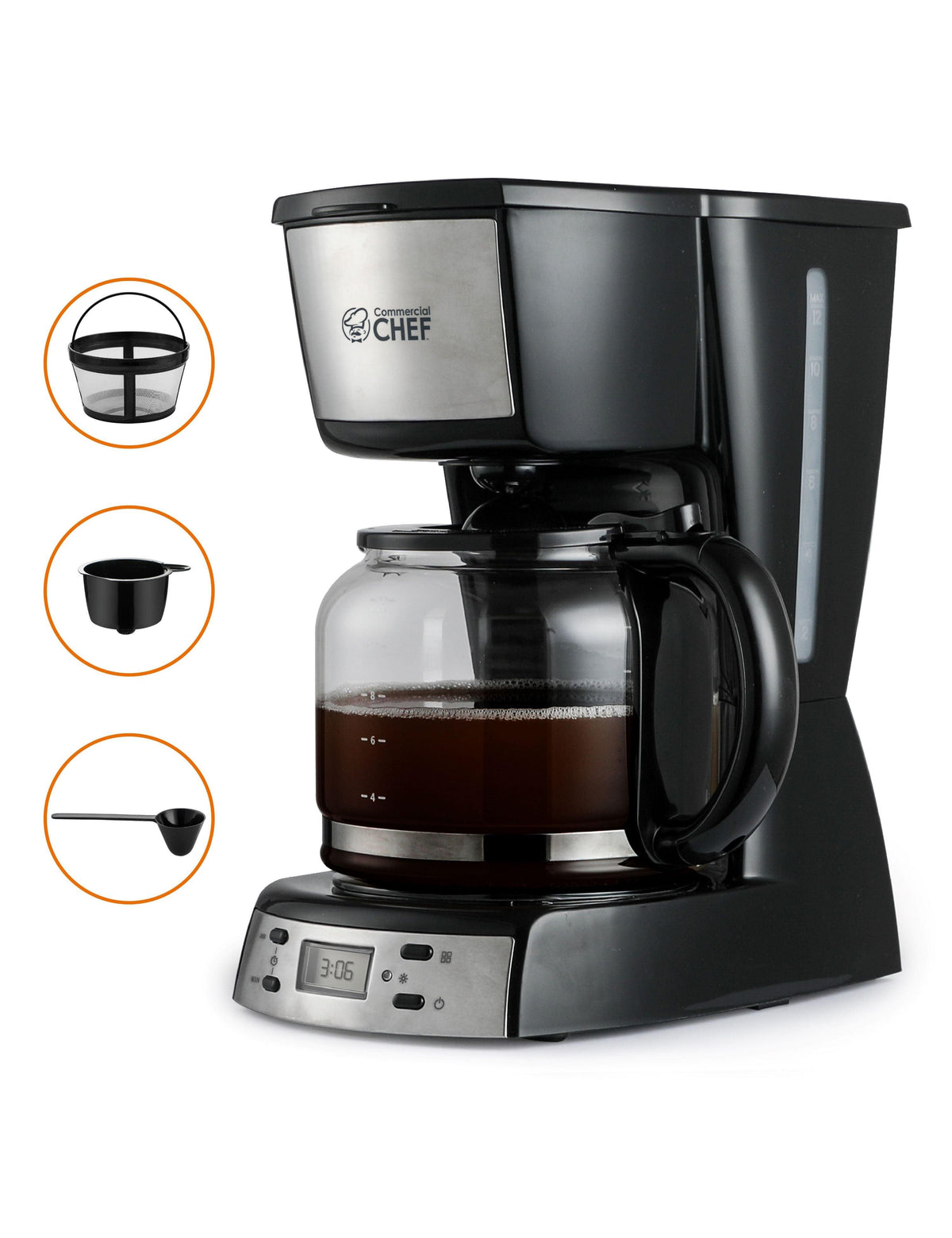 Commercial Chef 12 Cup Digital Programmable Coffee Maker