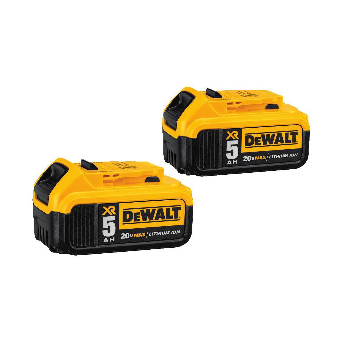 DeWalt 20V MAX Premium XR 5.0Ah Lithium Battery Pack Set of 2