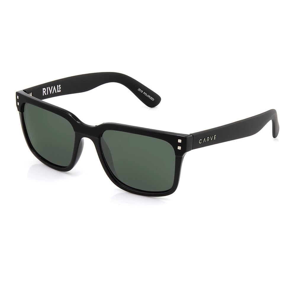 Carve Mens M Rivals Suns Matte Black/Green Polarized