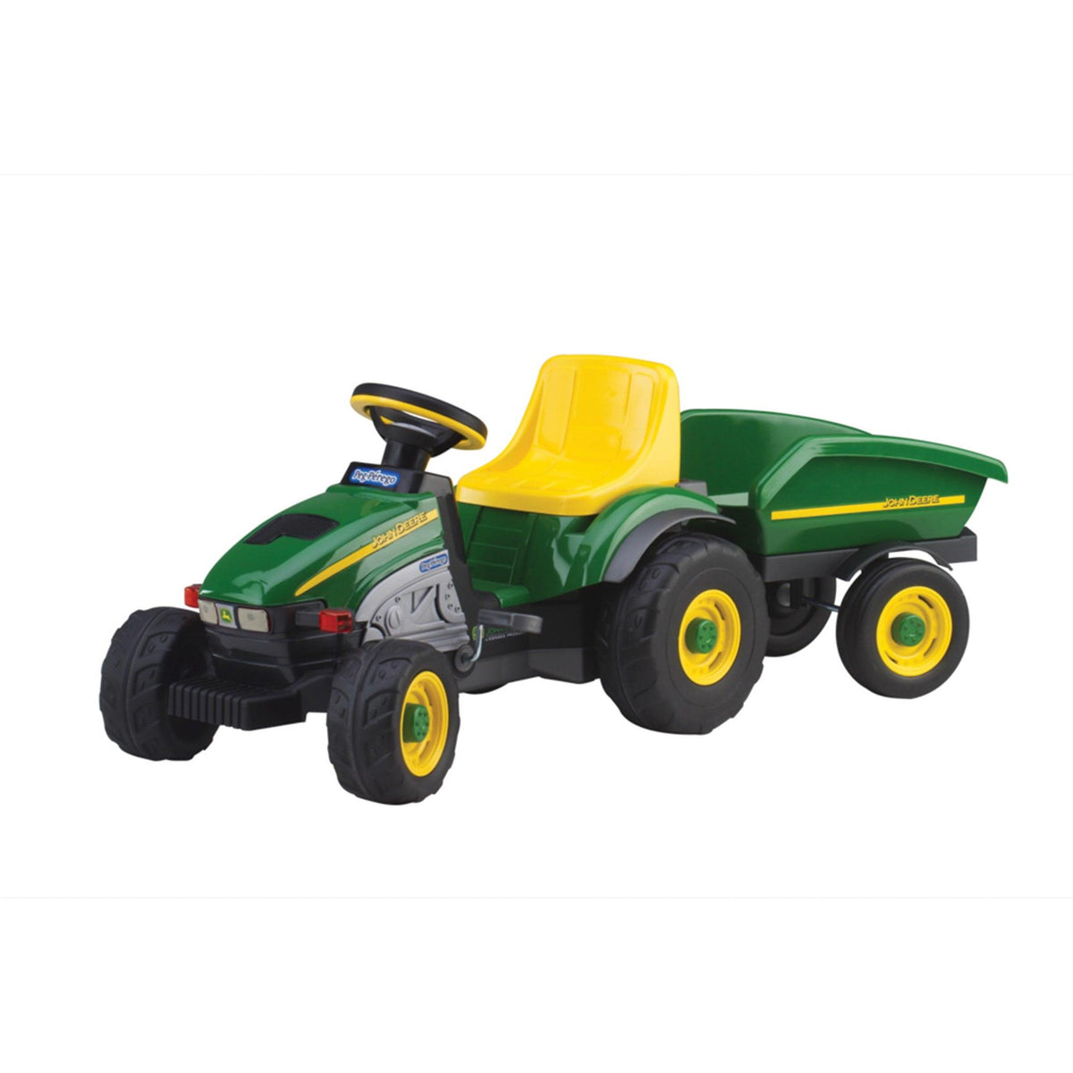 PEG John Deere Farm Tractor with Trailer Pedal Powered Ride-On Green