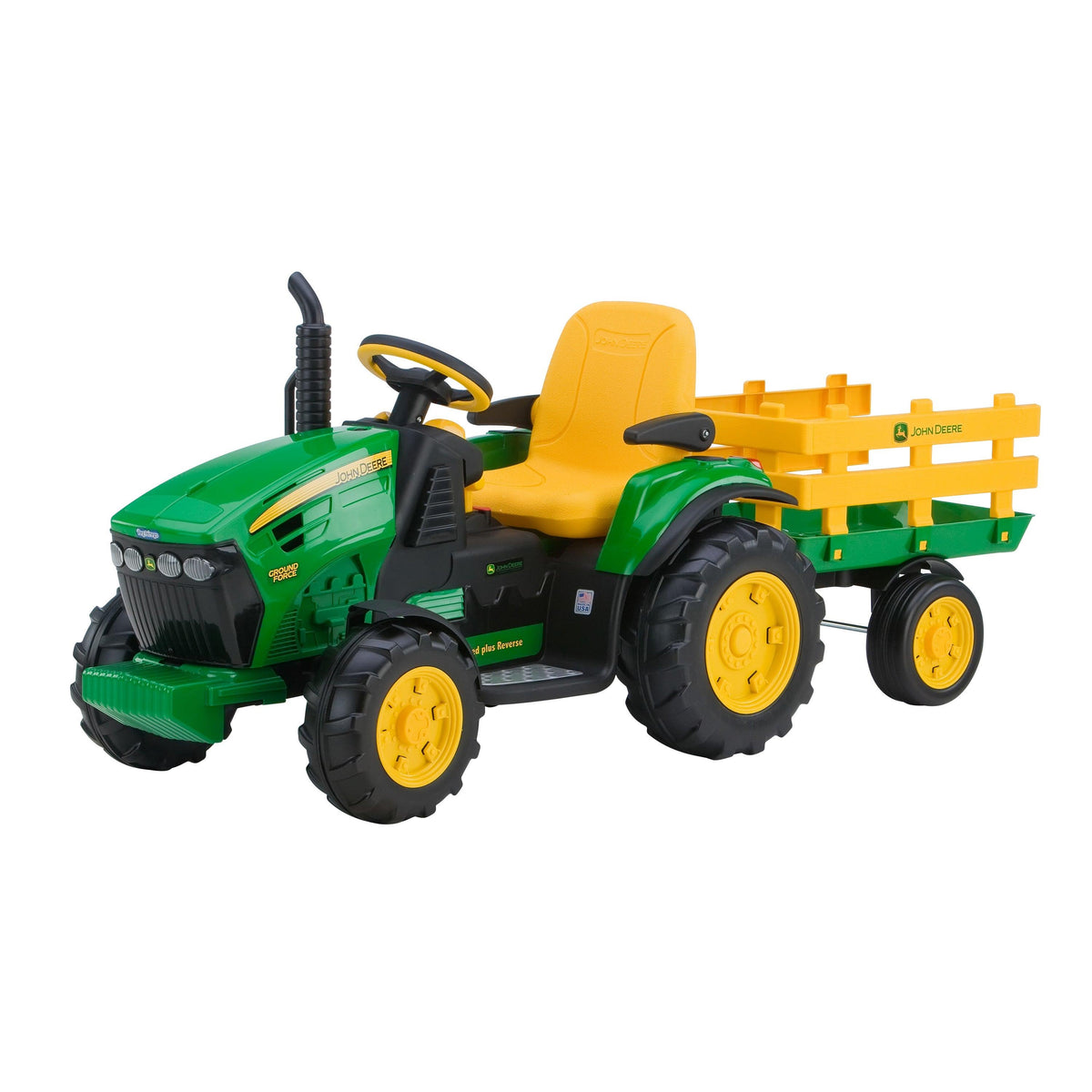 PEG John Deere Ground Force Tractor 12V Ride-On Green