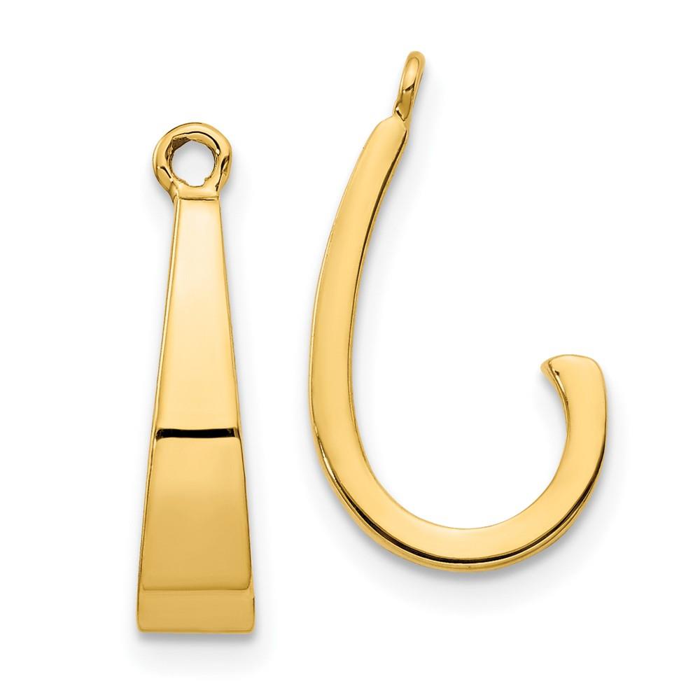 Distinctive 14k Yellow Polished J-Hoop Earring Jackets