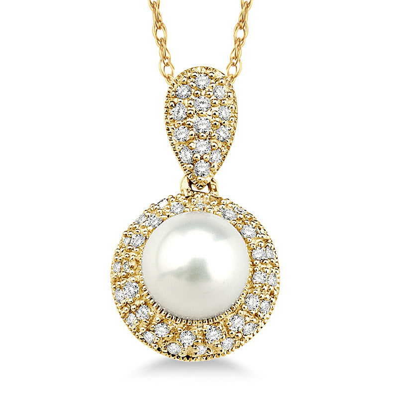 Jilco Inc Diamond & Pearl Necklace