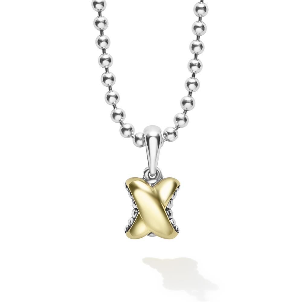 Lagos Two-Tone X Pendant Necklace Size 18"