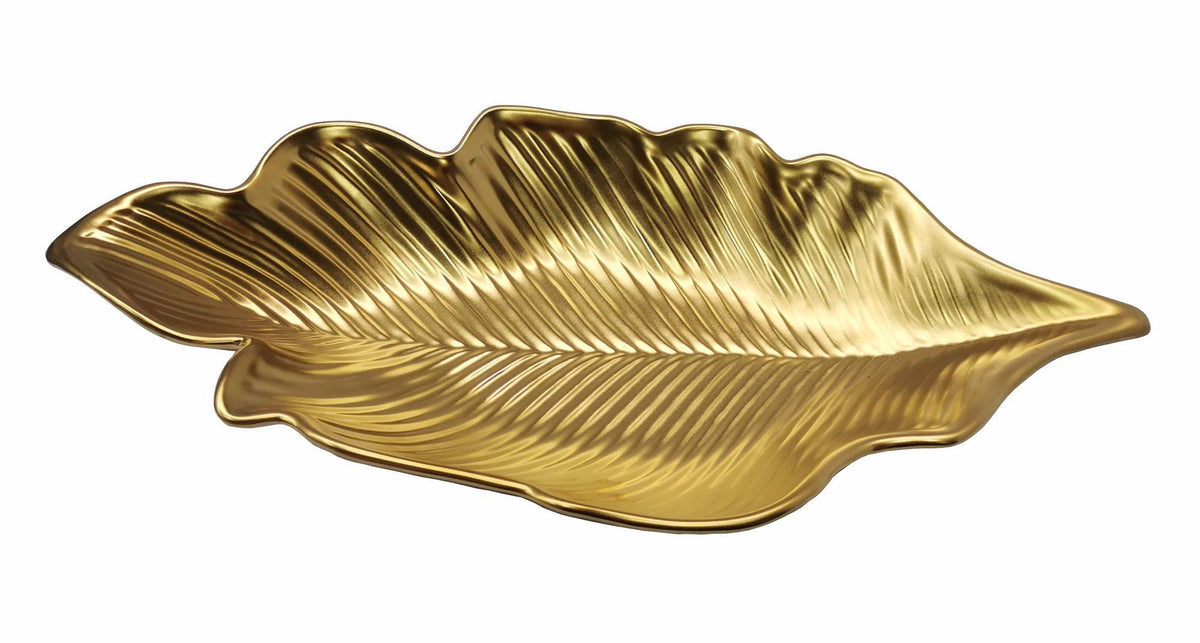 Stark Home Botanic Collection 16.25" Porcelain Leaf Plate