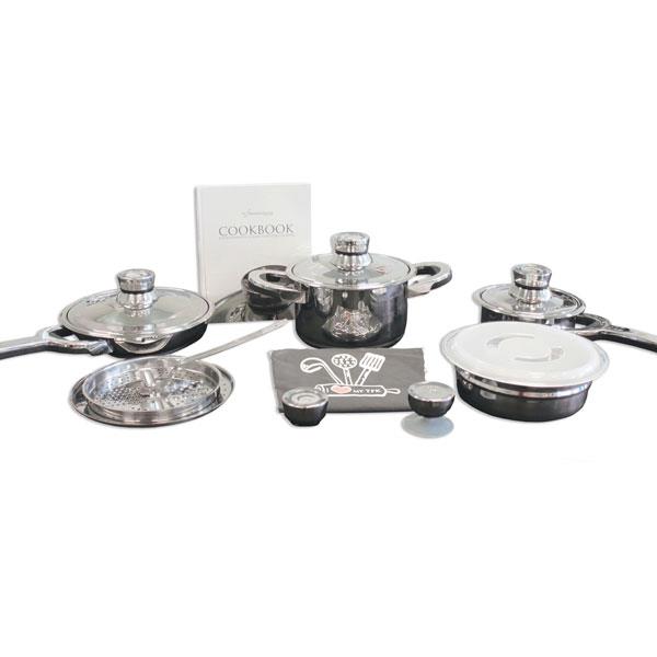 BergHOFF TFK 15Pc Gourmet 18/10 Stainless Steel Cookware Set