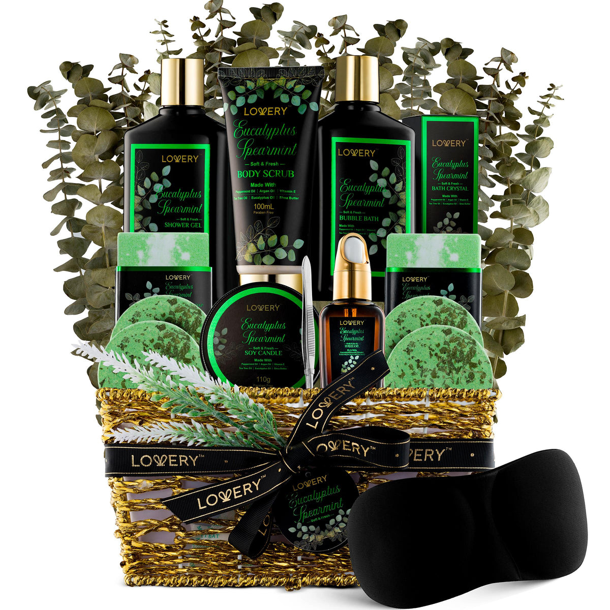 Lovery Eucalyptus Spearmint Home Bath Set Size 17 Pieces