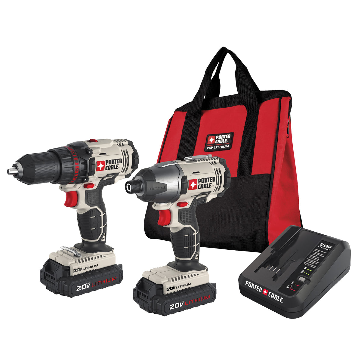 Porter Cable 20V Max Lithium Drill/Impact Driver Kit