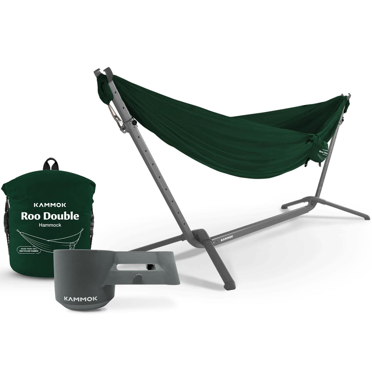 Kammok Swiftlet Hammock Stand Bundle - Granite Grey Stand / Pine Green Hammock