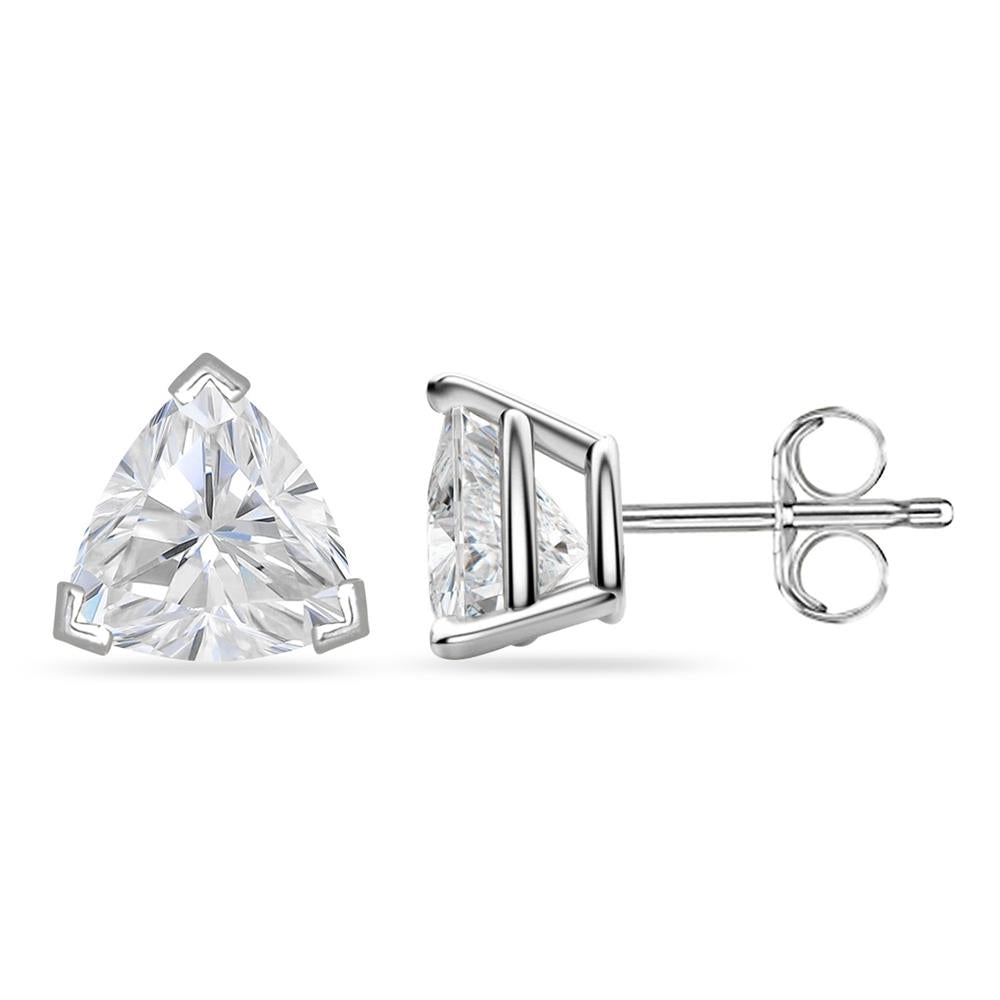 Prestige Boutique Diamonds Trillion Solitaire Stud Earrings Size 1.00TCW