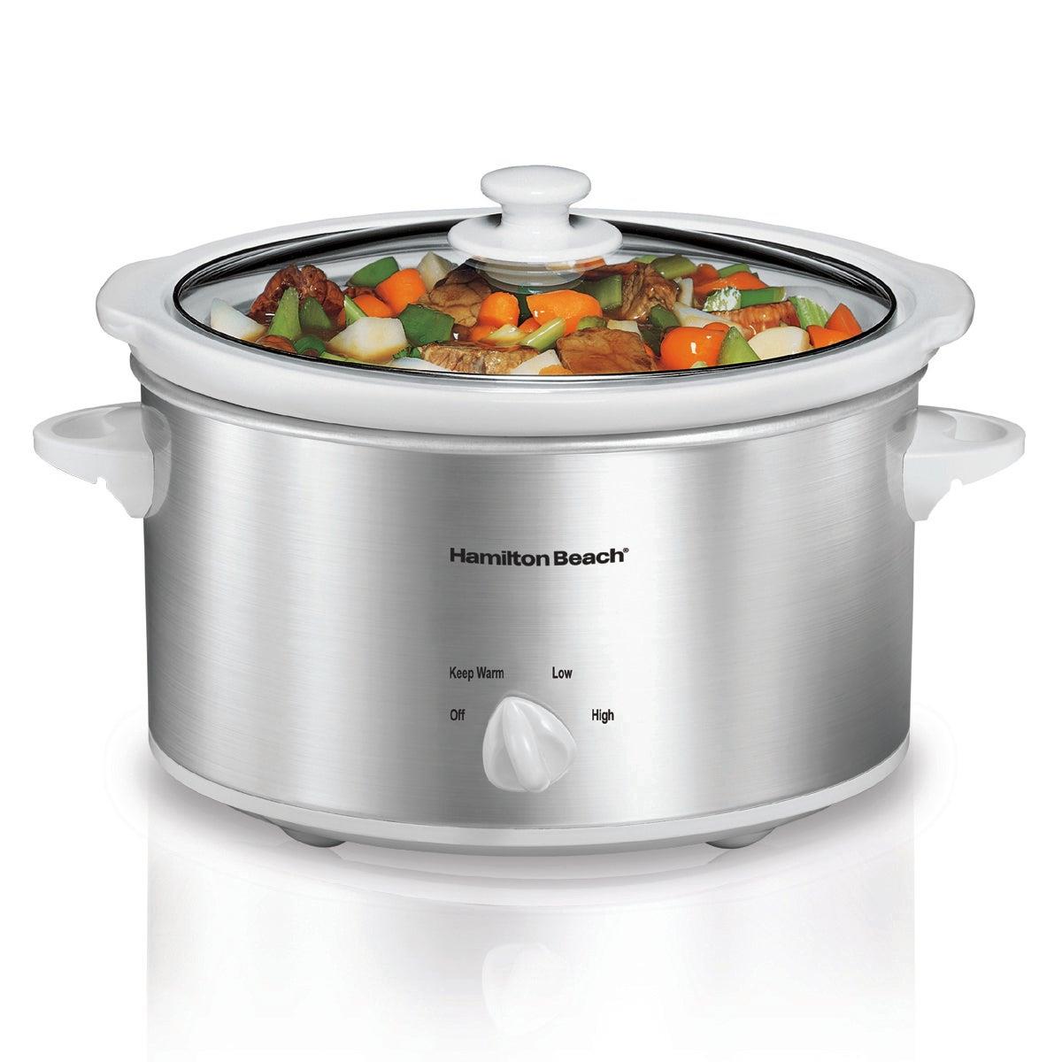 Hamilton Beach 4qt Slow Cooker White/Silver