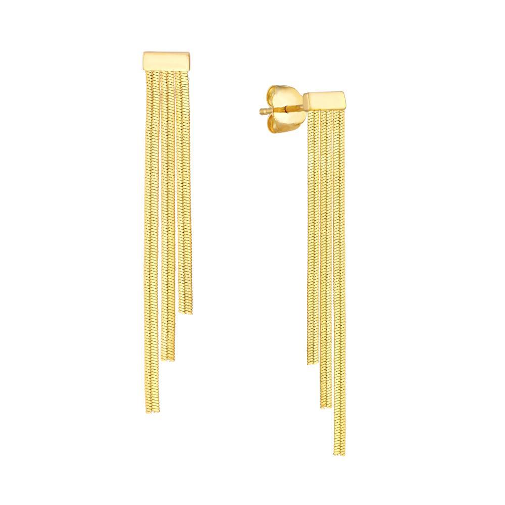 HAWLEY ST Ascending Triple Snake Chain Earrings