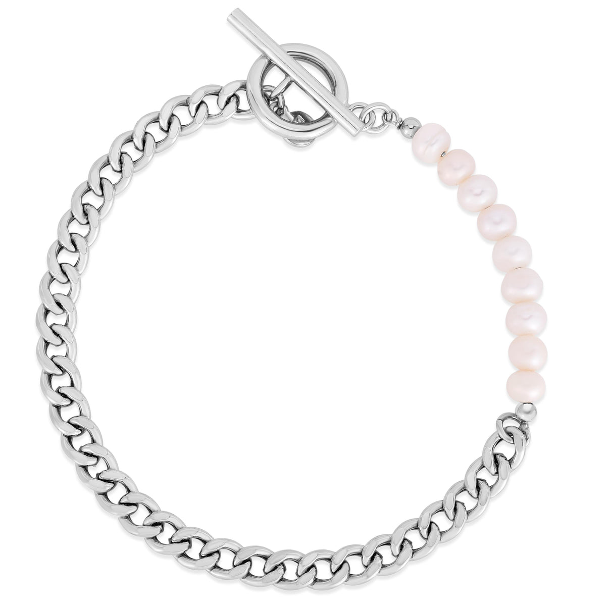 Jilco Inc Pearl & Curb Link Bracelet