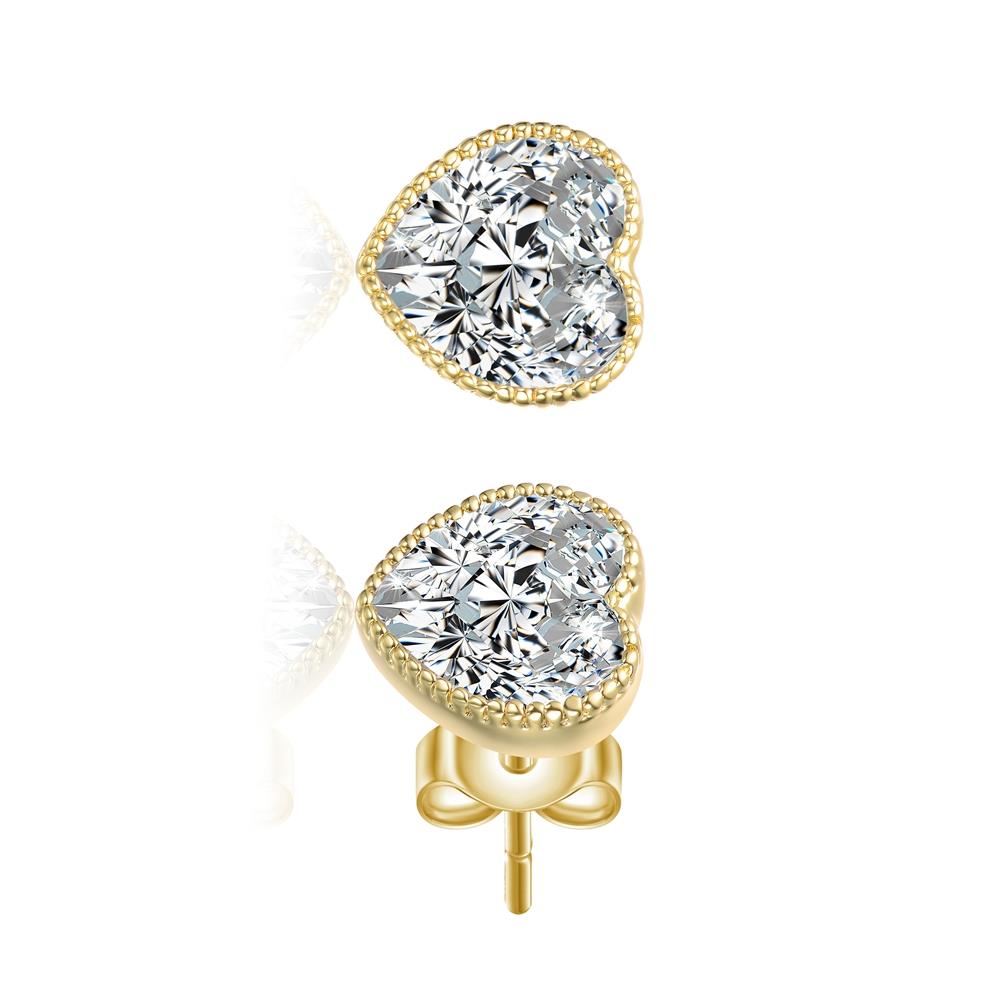 GENEVIVE Heart Stud Earrings