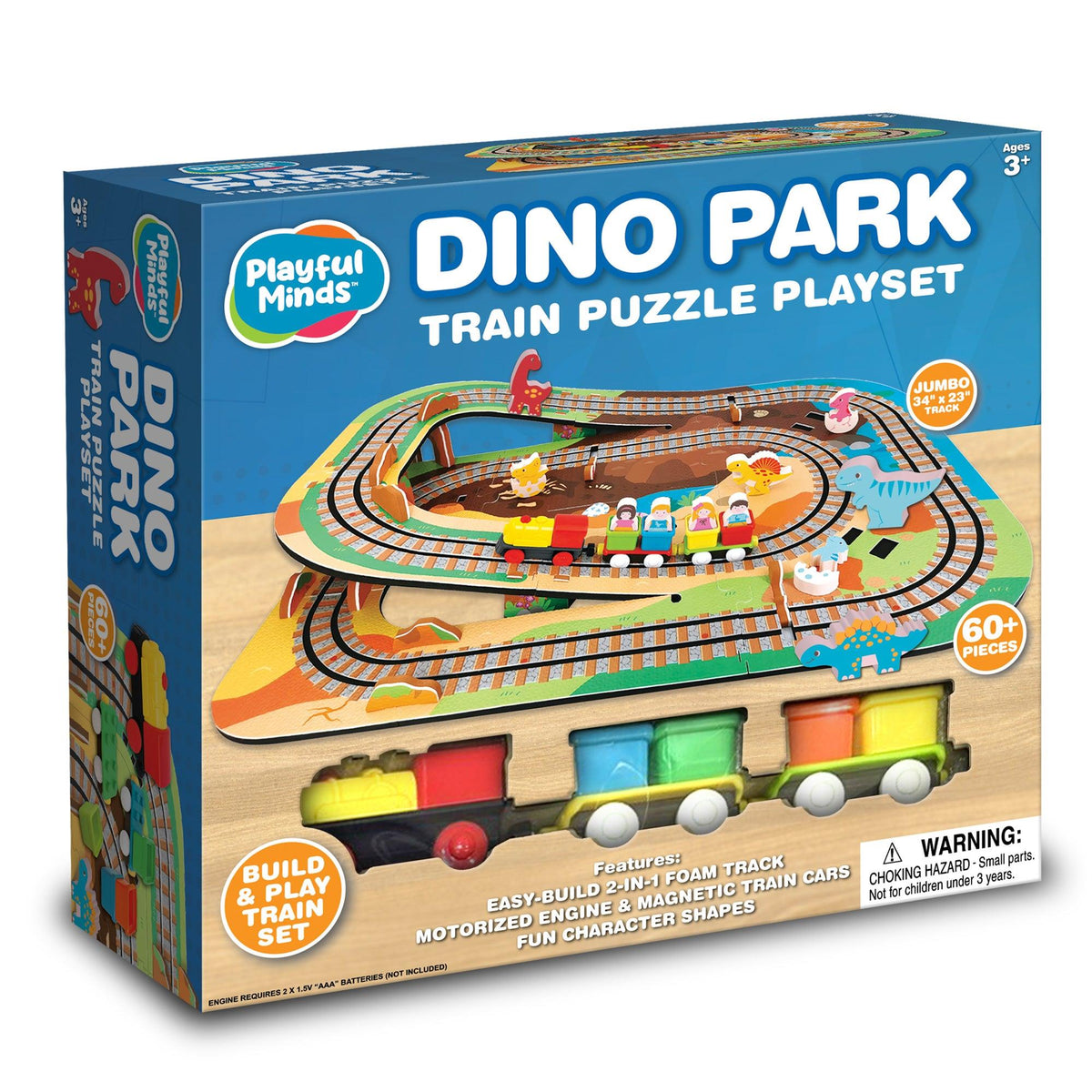 Playful Minds Dino Park Train Puzzle Ages 3+ Years