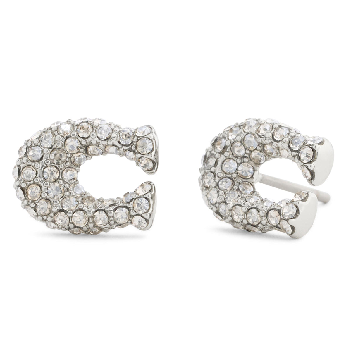 COACH Pav Signature C Stud Earrings Crystal/Rhodium