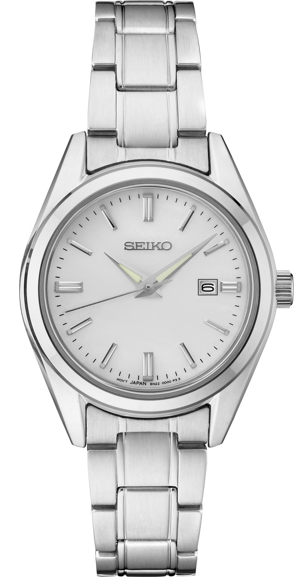 Seiko Ladies Essentials Watch, SS, Silver Dial