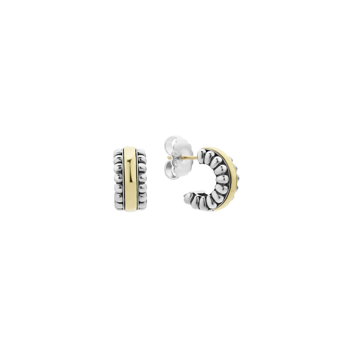 Lagos Signature Caviar Two-Tone Earrings