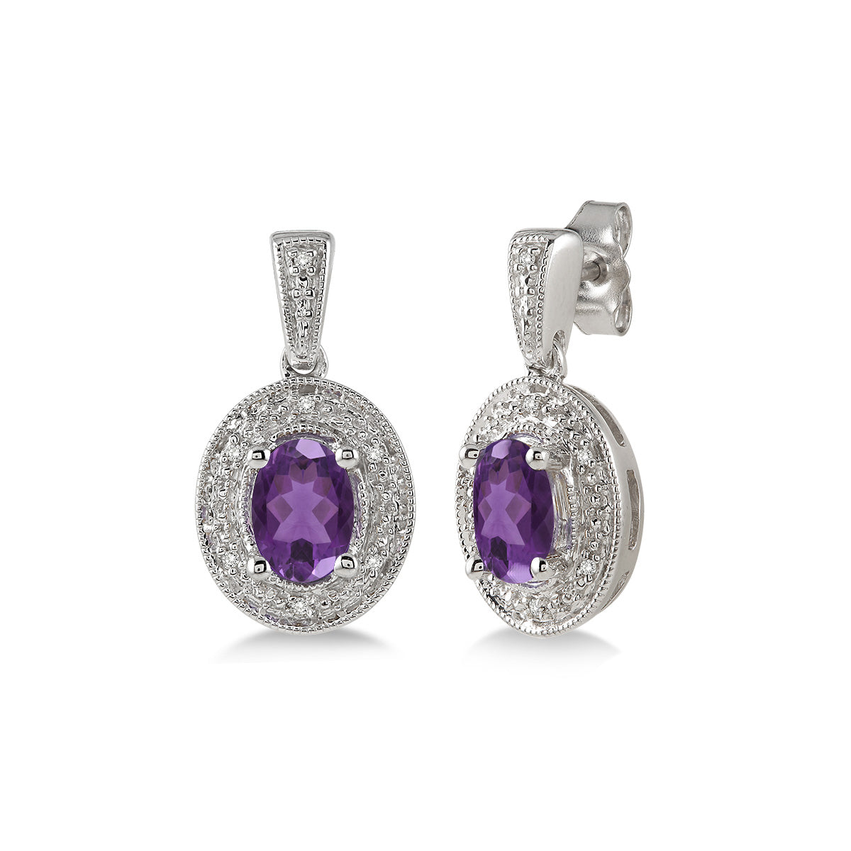 Jilco Amethyst & Diamond Earrings