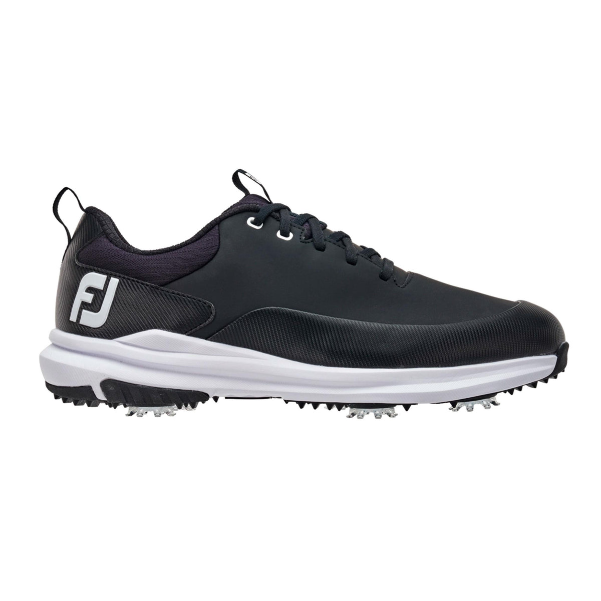 FootJoy Tour Rival Men's Spiked Golf Shoes - Black/Black/White/8.5 Medium