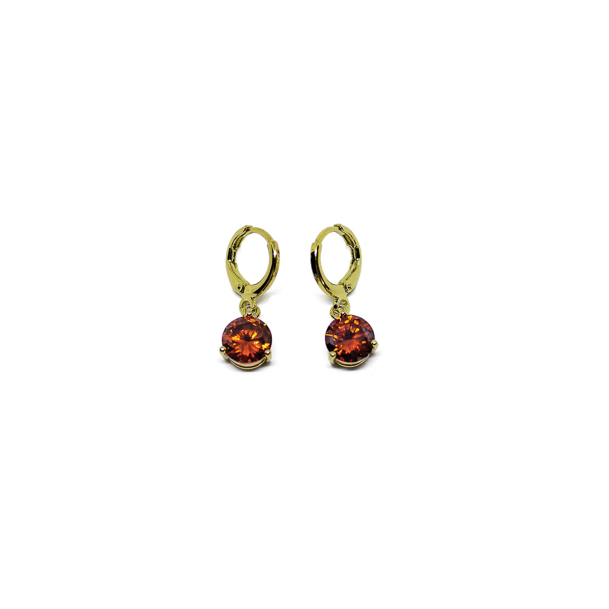 Completely Bella Gold Tone Cocktail Drop Earrings in Red