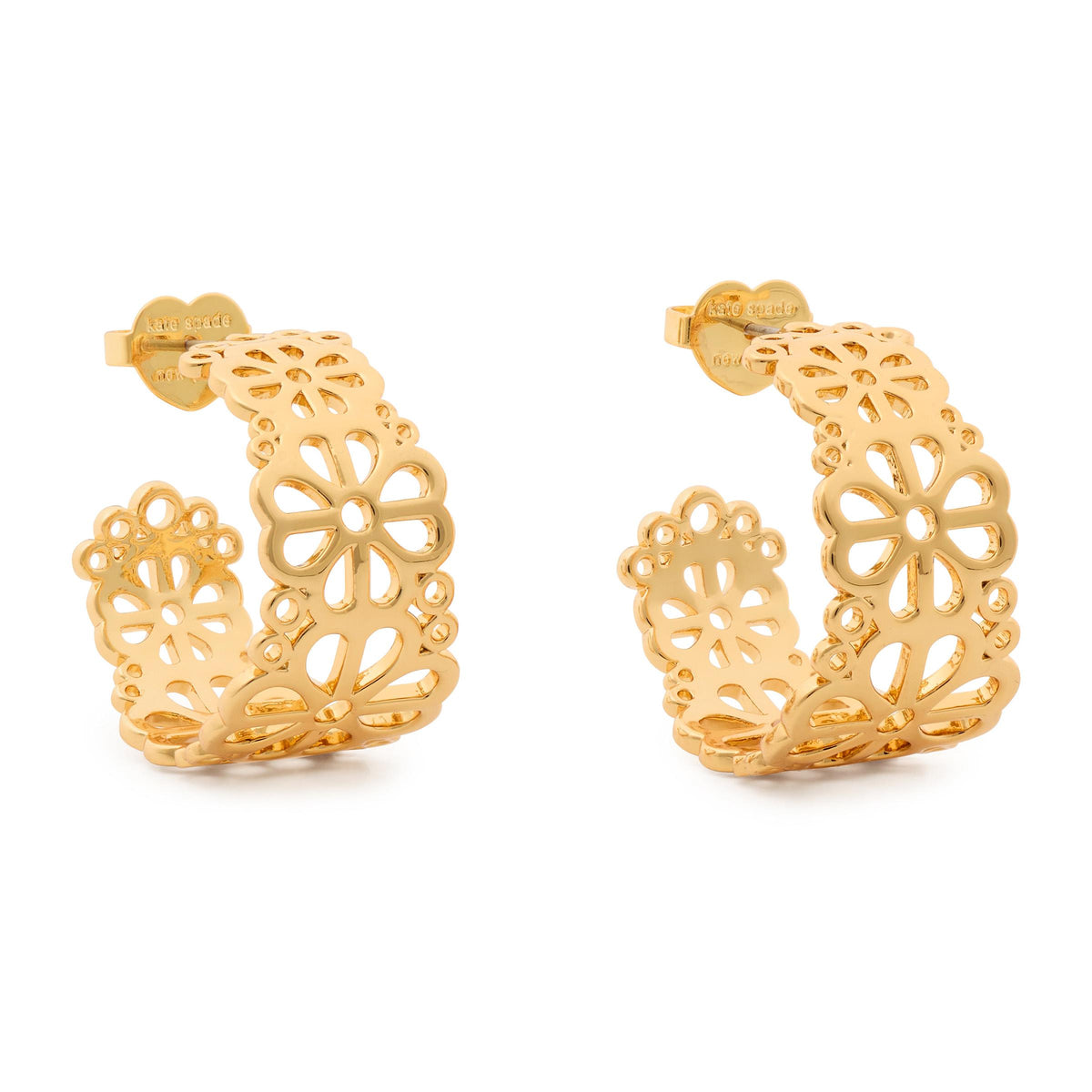 kate spade new york Spade Flower Lace Hoops - Gold