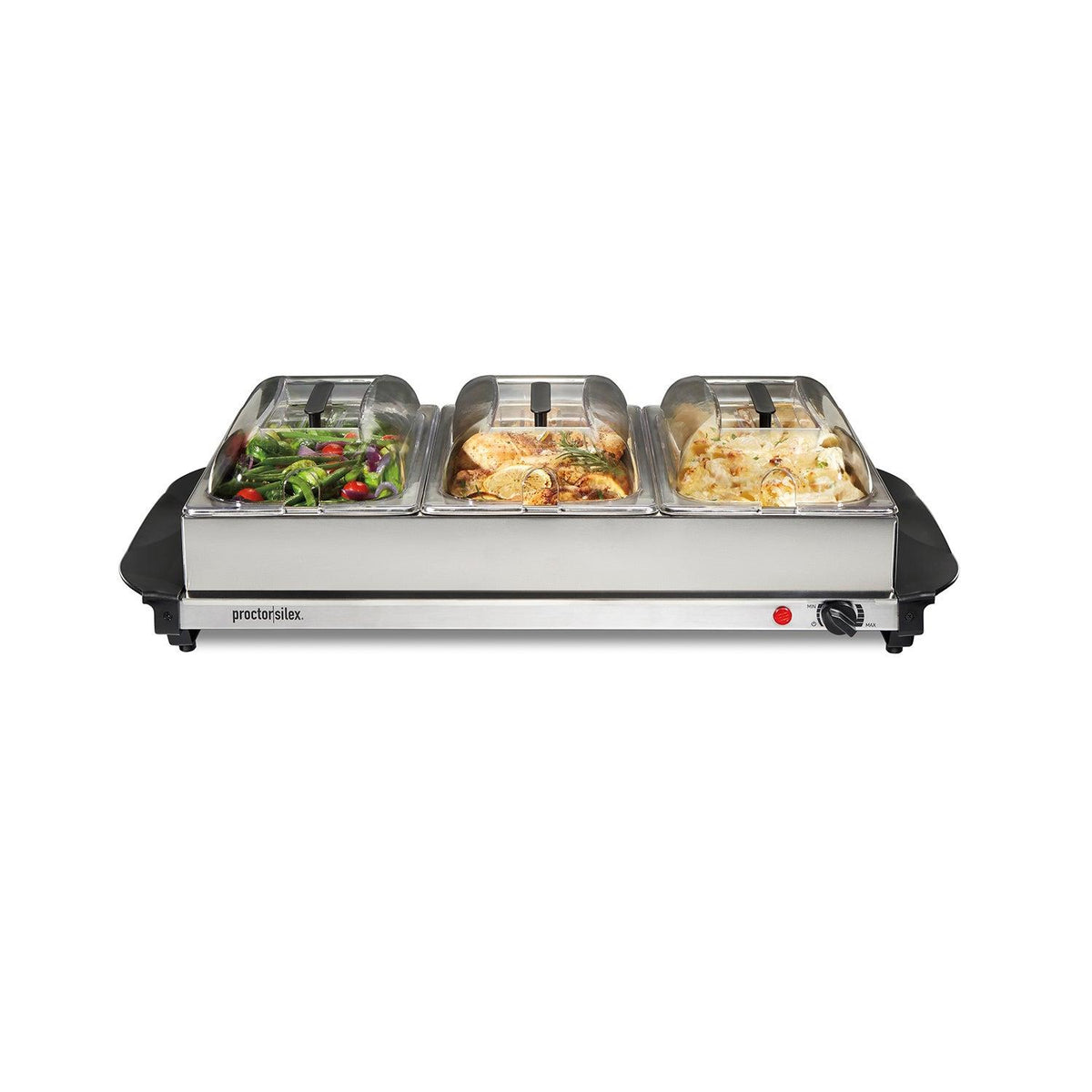 Proctor Silex Triple Stainless Steel Buffet Server w/ Warming Tray