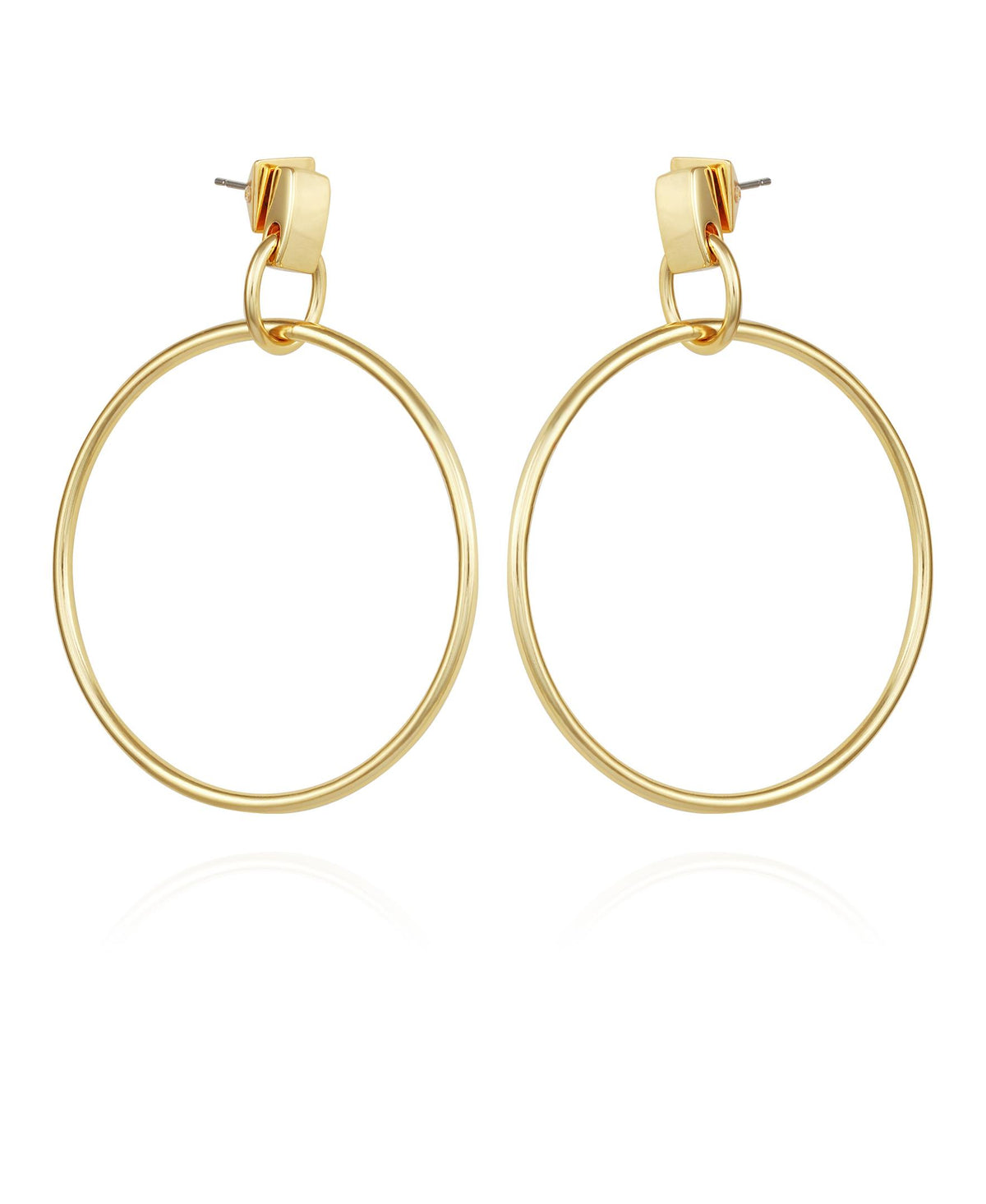 Vince Camuto Gold-Tone Drop Hoop Earrings