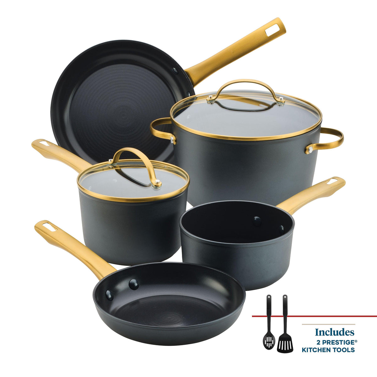 Farberware 9pc Forged Induction Ceramic Cookware Set Black