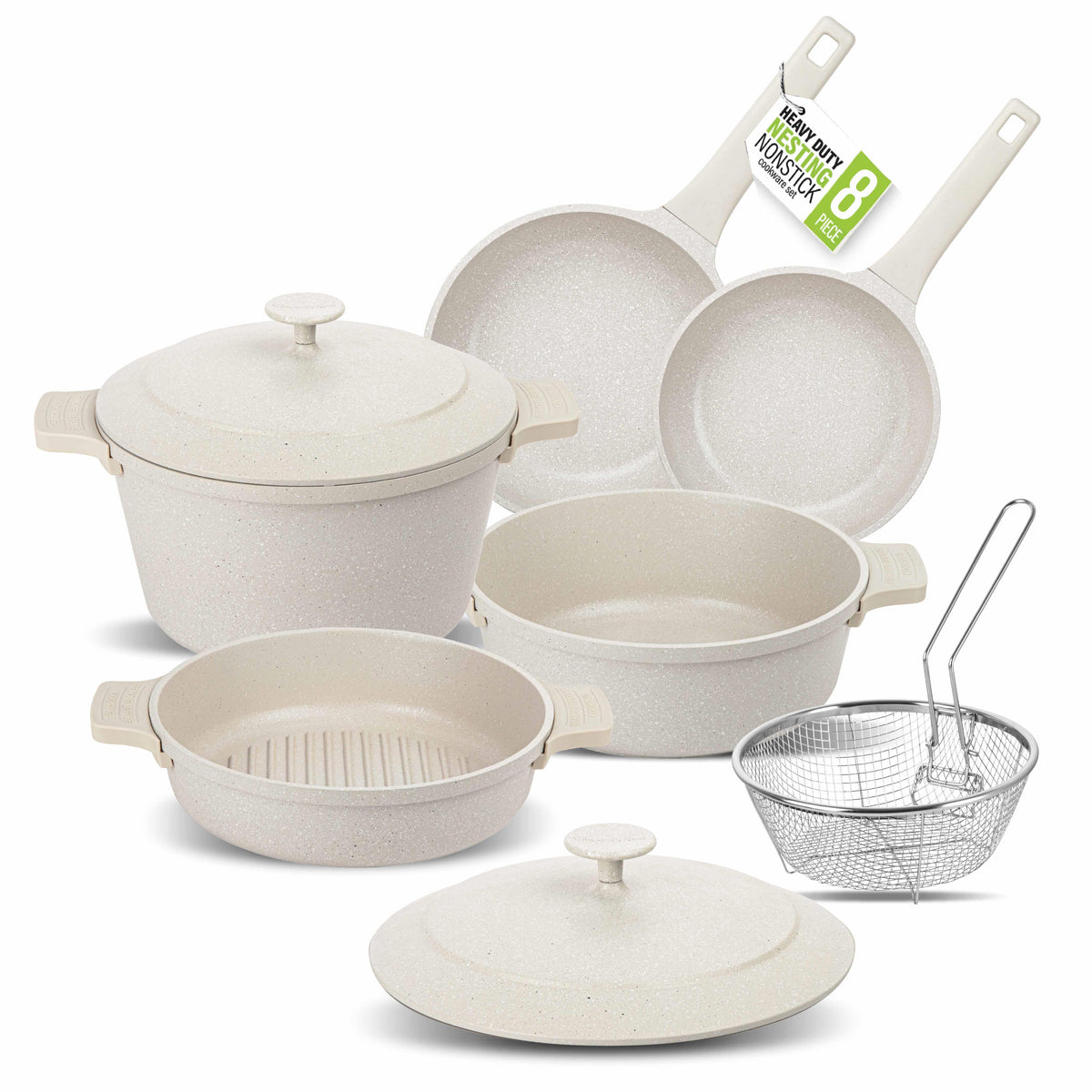 GraniteStone Cookware Cookware Nesting Cast Set Size 8 Piece Set