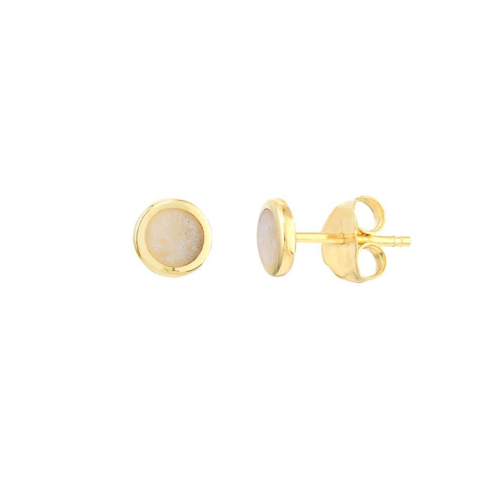 HAWLEY ST Mother of Pearl Enamel Circle Stud Earrings