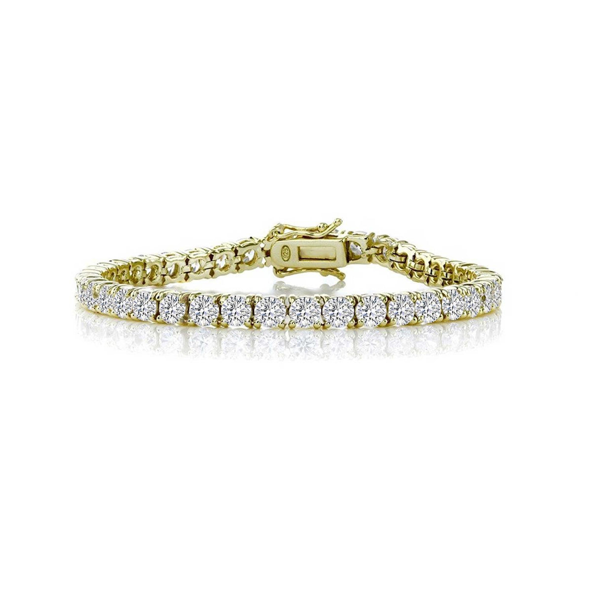 GENEVIVE Gold Plated CZ Tennis Bracelet Size 7.25
