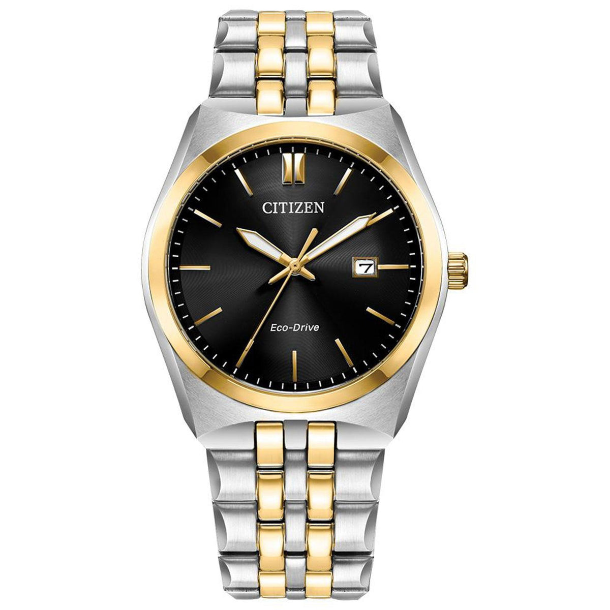 Citizen Men's Corso Eco-Drive Two-Tone Stainless Steel Watch Black Dial