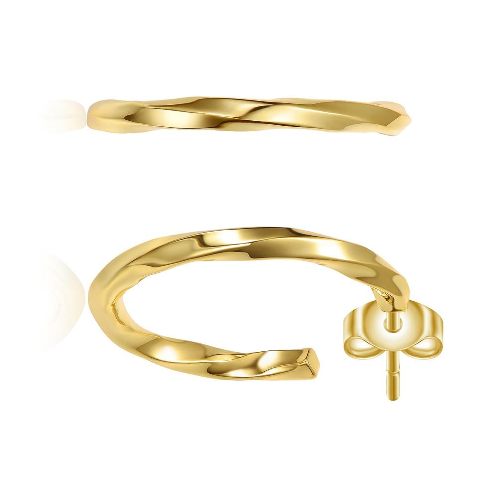 GENEVIVE 14K Gold Plated Classic Hoop Earrings