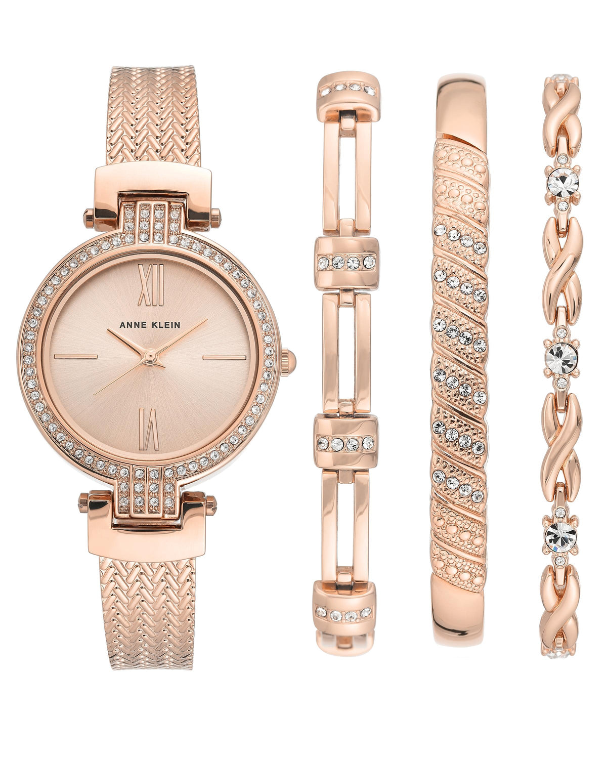 Anne Klein Women's Rose Gold Bracelet Watch Set