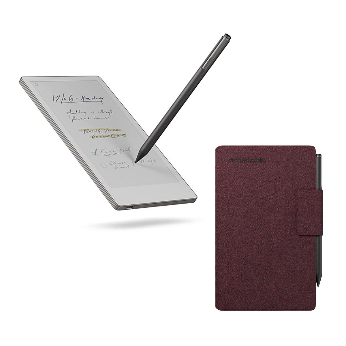 reMarkable Move Bundle with Weave Folio - Burgundy