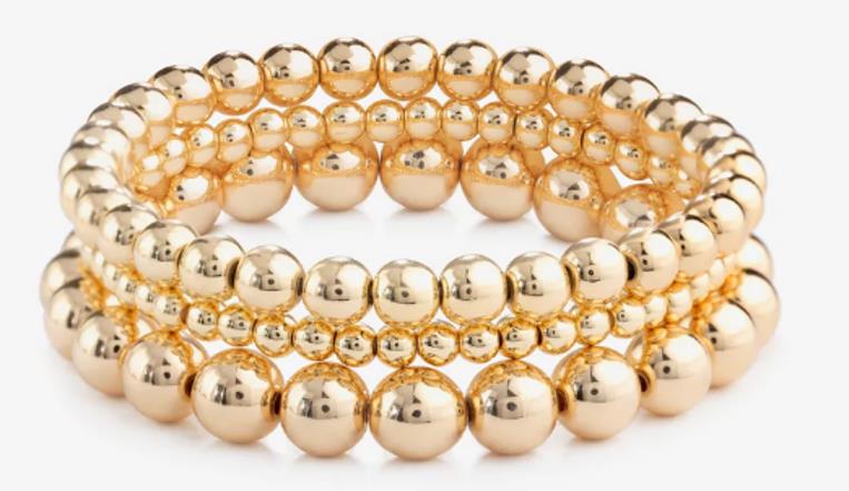 DKD Set of 3 Gold Stretch Bracelets