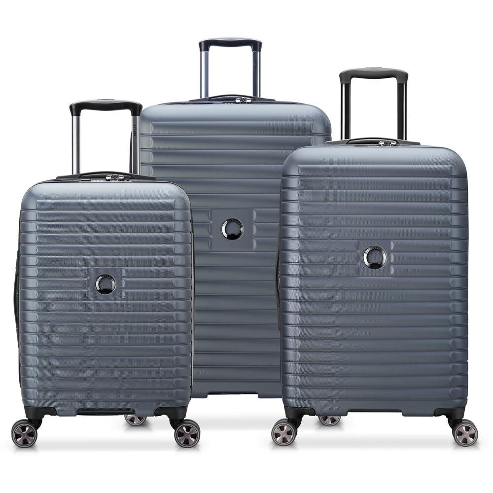 Delsey Cruise 3.0 3-Piece Smart Luggage Set with Carry-On, Medium and Large Suitcases in Graphite