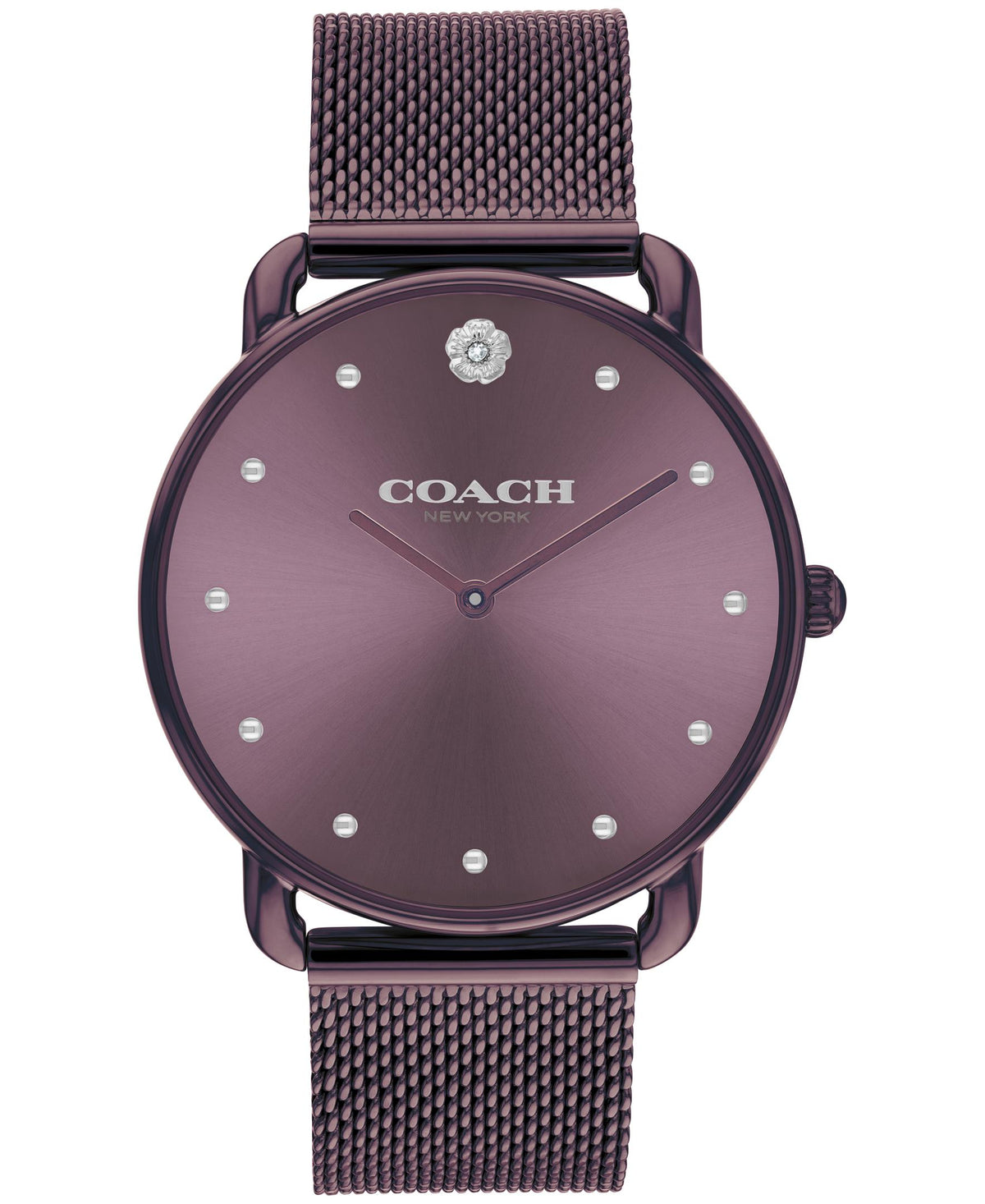Coach Elliot Ladies. Purple IP Case. Purple Dial. Purple IP Mesh bracelet.
