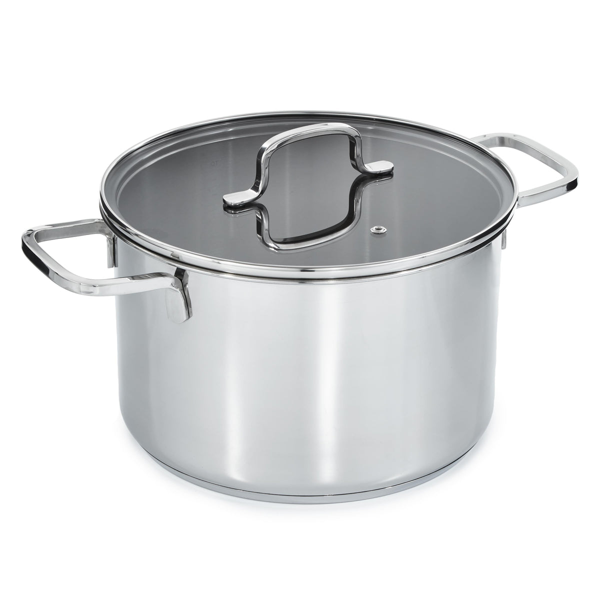 BergHOFF DiNA Helix Recycled 18/10 Stainless Steel 10" Stockpot 7qt. + Glass Lid