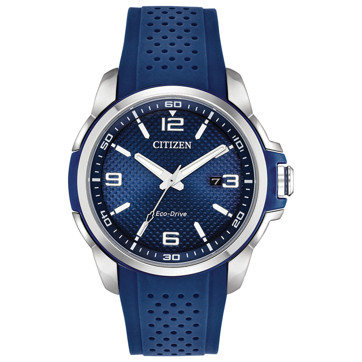 Citizen Watch Men's Sport Casual Eco-Drive Polyurethane Strap watch, Blue dial