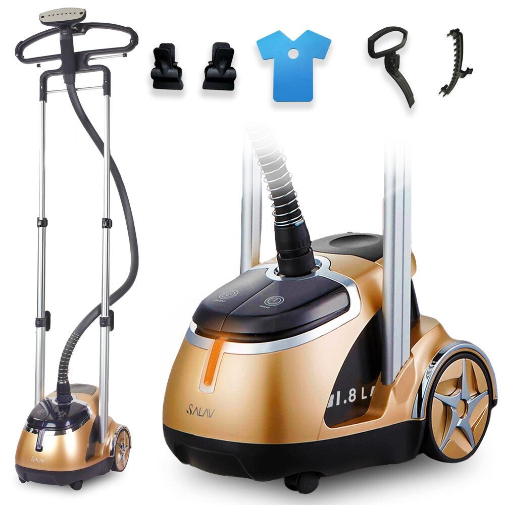 SALAV Limited Edition Pro Series Dual Bar Luxe Garment Steamer with Foot Pedals and Retractable Cord