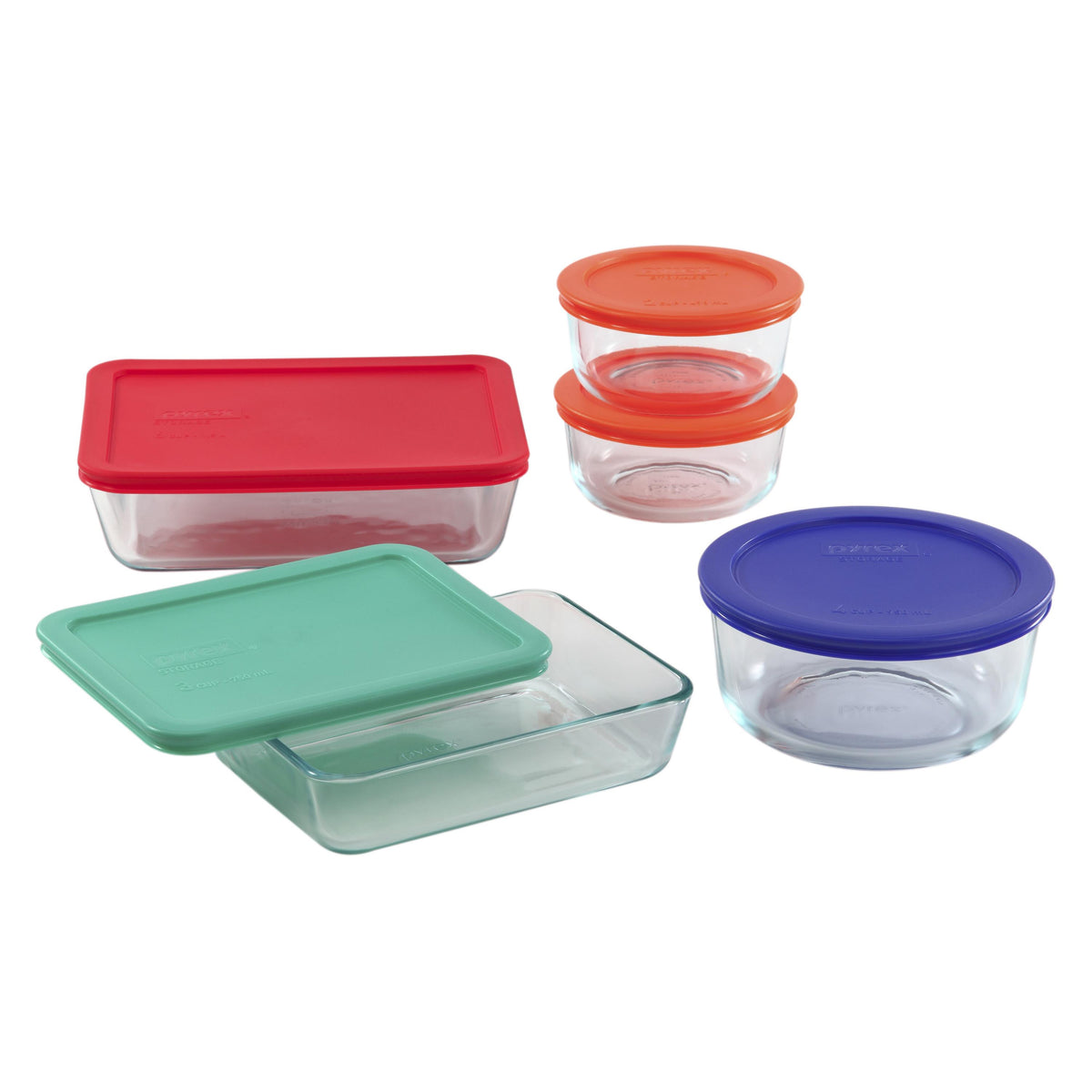 Pyrex Simply Store 10pc Storage Set w/ Multi-Color Lids