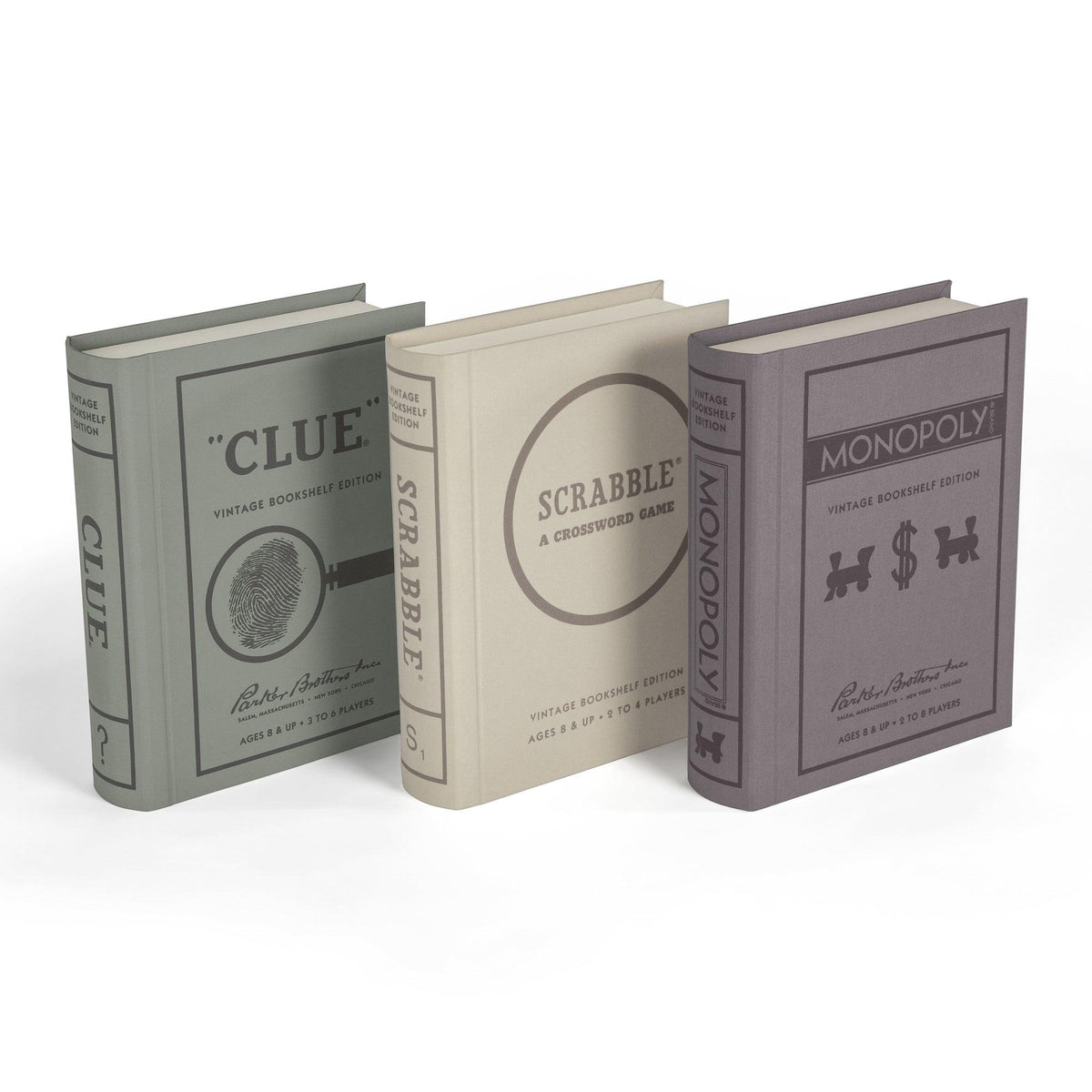 WS Games Vintage Bookshelf Edition 3-Pack: Monopoly Scrabble Clue