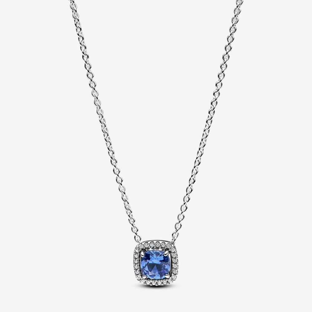 Pandora Sparkling Square Halo Pendant Necklace