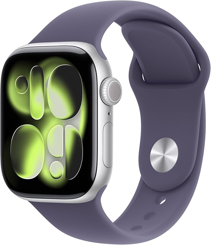 Apple Watch Series 11 GPS 42mm Silver Aluminum Case with Purple Fog Sport Band - M/L